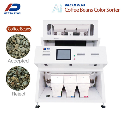 CCD RGB Camera Coffee Bean Sorting Machine 3 Chutes 192 قناة عالية الدقة